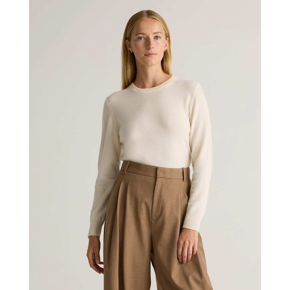 Quince Mongolian Cashmere Crew Neck Sweater Ivory Small NWT